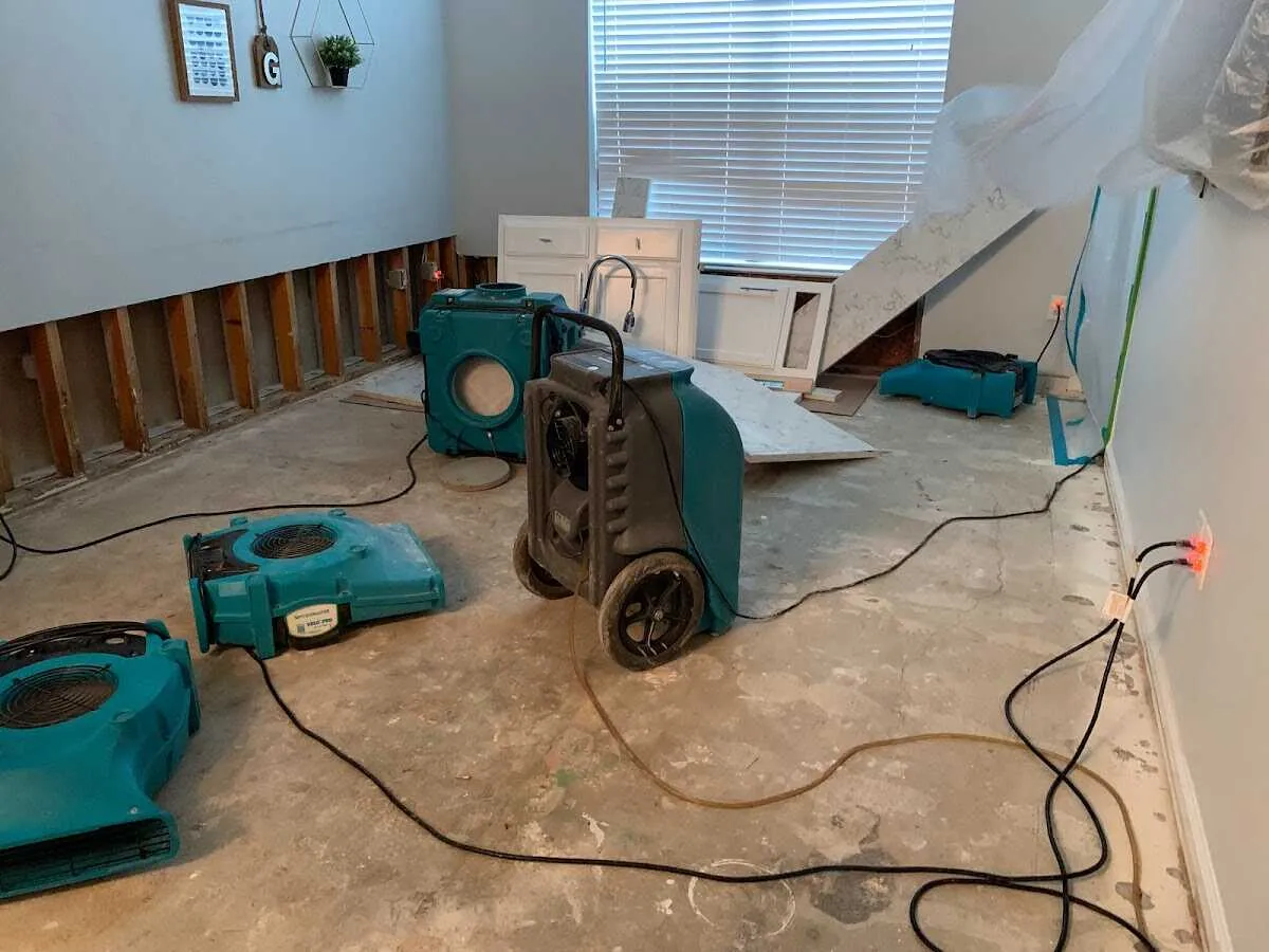 Dehumidifier in flood-cut room for Water Extraction & Removal in Lone Tree